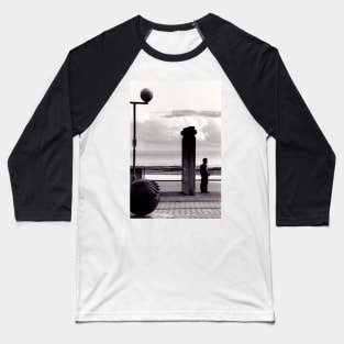 Man taking in the view on the sea front at Swansea, Wales - 1996 Baseball T-Shirt